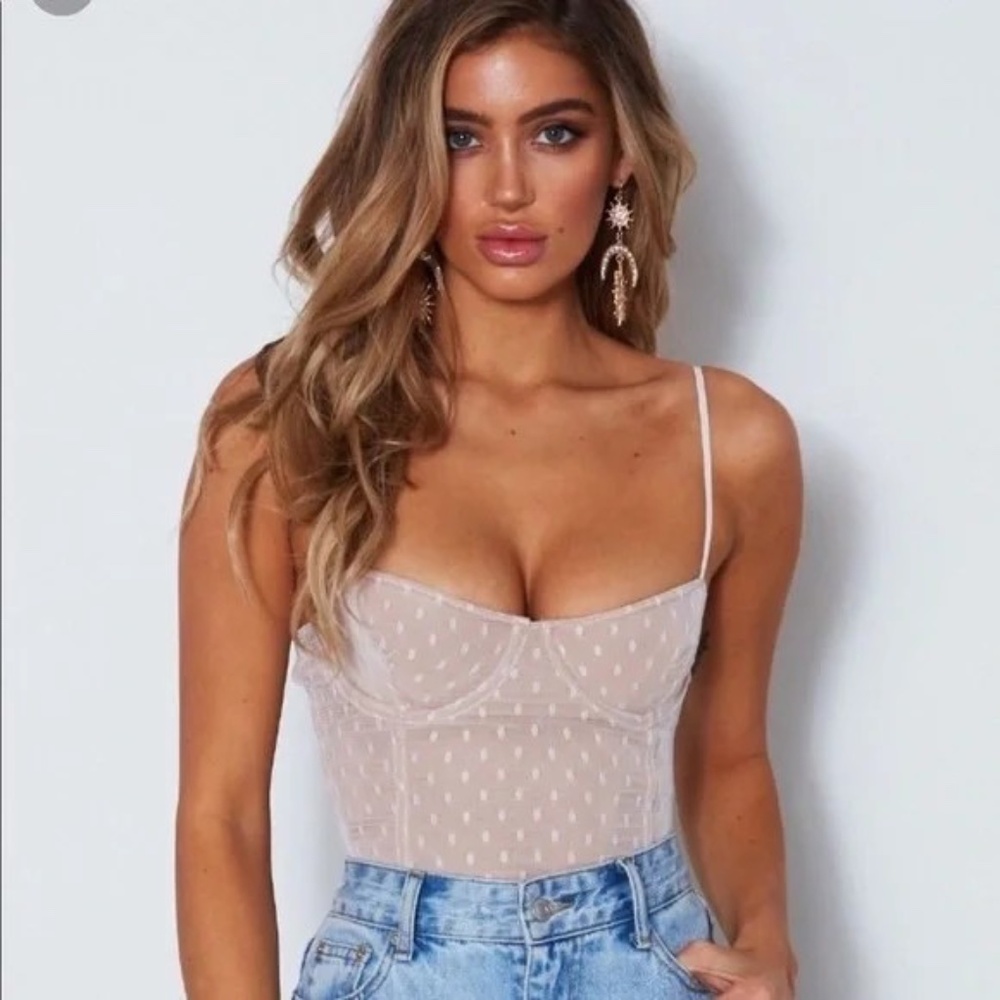 White polka dot bodysuit - White Fox (medium)